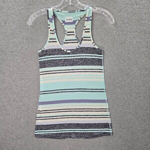 Lululemon Women Activewear Top 4 Blue Striped Cool Racerback Sleeveless Pullover